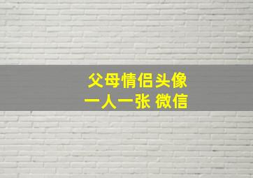 父母情侣头像一人一张 微信